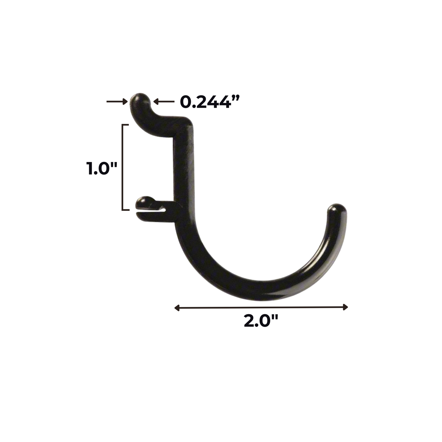 LockHooks Precision Hook – 2" J-Hook Pegboard Hook