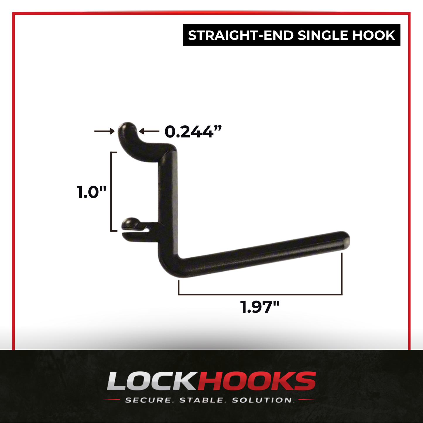 LockHooks Precision Hook – Slanted Pegboard Hook
