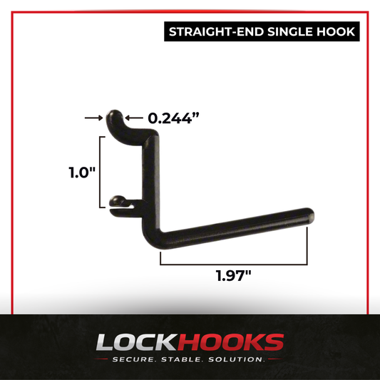 LockHooks Precision Hook – Slanted Pegboard Hook