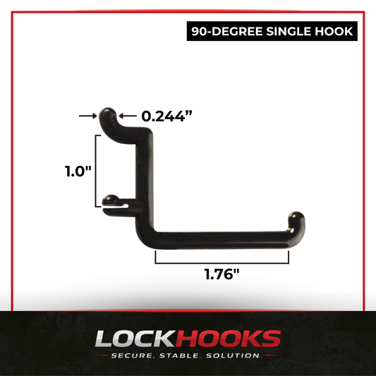 LockHooks Precision Hook – 90° Pegboard Hook
